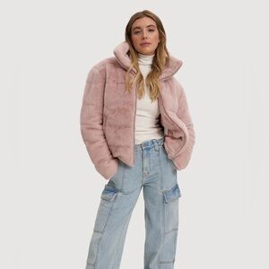 NWT Noize Pink Faux Fur Marina Jacket